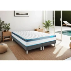 BODYCAREEnsemble PERFORM Mousse a memoire de forme ProfiZone 5 zones Ultra epaisseur Blanc
