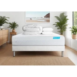 BODYCAREPack BIOCARE Mousse a memoire de forme BIO 5 zones Maxi epaisseur Couette et 2 oreillers