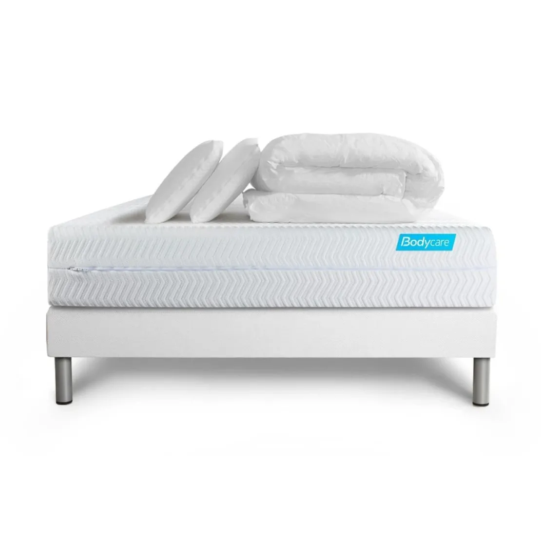 BODYCAREPack BIOCARE Mousse a memoire de forme BIO 5 zones Maxi epaisseur Couette et 2 oreillers