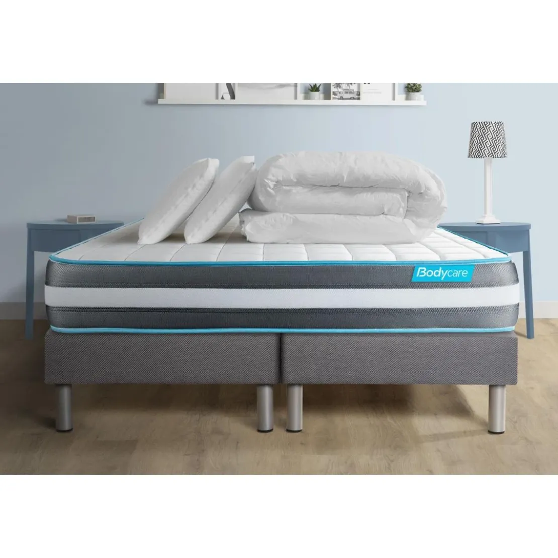 BODYCAREPACK BODYFORM Memoire de forme 3 zones, 2 oreillers et couette