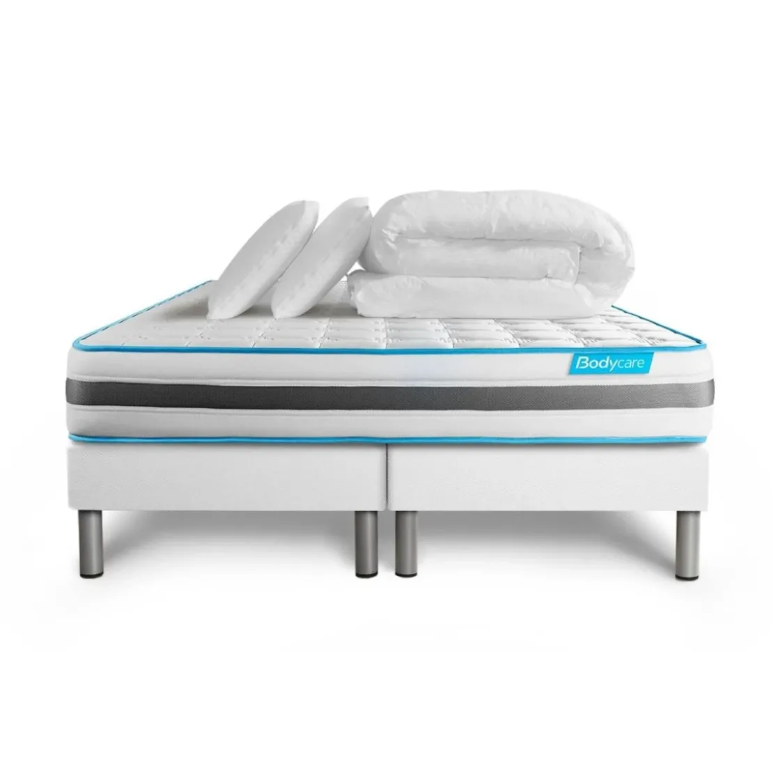 BODYCAREPack BODYZONE Ressorts ensaches 3 zones Ultra epaisseur ,Couette et 2 oreillers