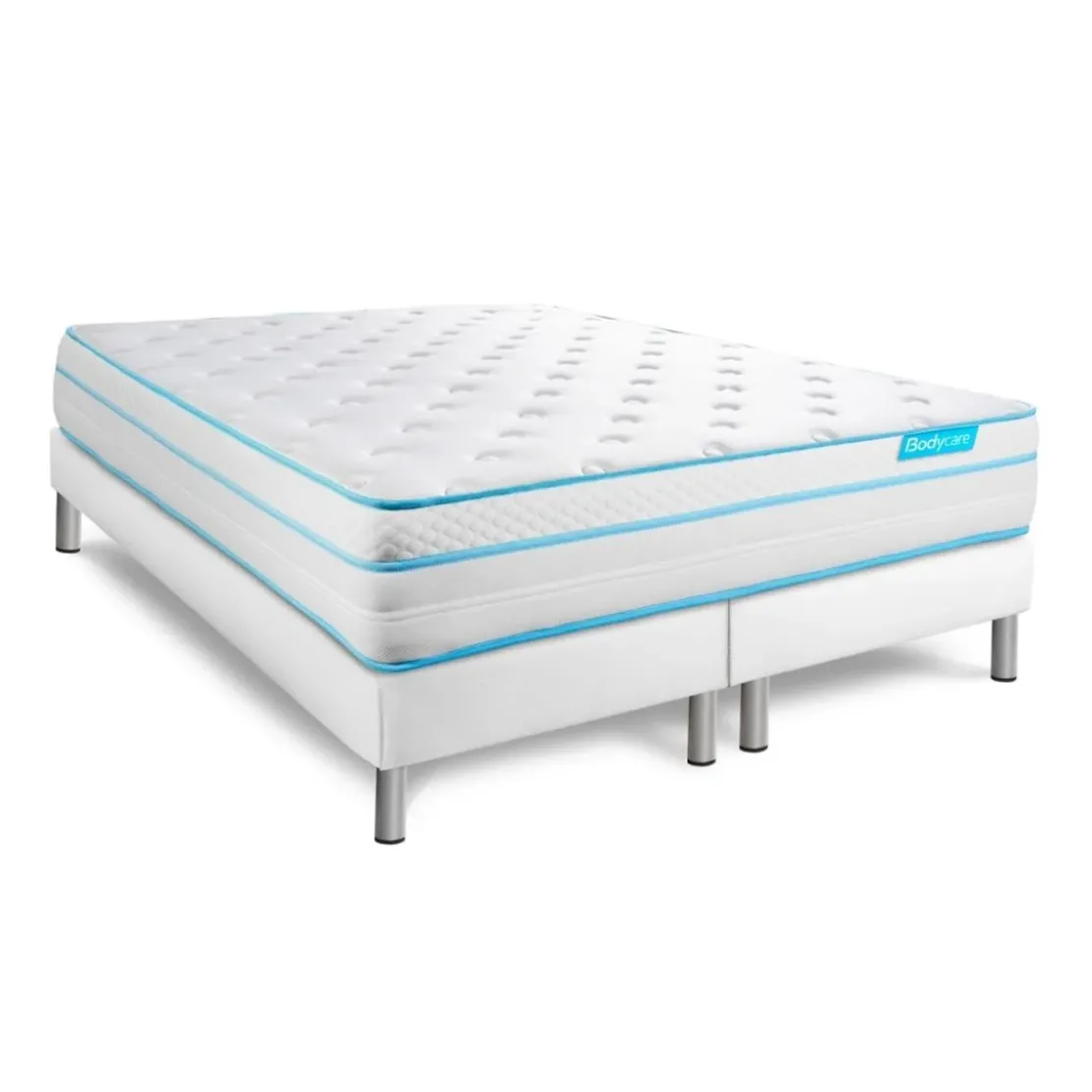 BODYCAREPack BODYZONE Ressorts ensaches, visco 5 zones Ultra epaisseur ,Couette et 2 oreillers