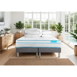 BODYCAREPack BODYZONE Ressorts ensaches, visco 5 zones Ultra epaisseur Couette,2 oreillers