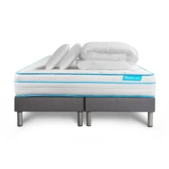 BODYCAREPack BODYZONE Ressorts ensaches, visco 5 zones Ultra epaisseur Couette,2 oreillers