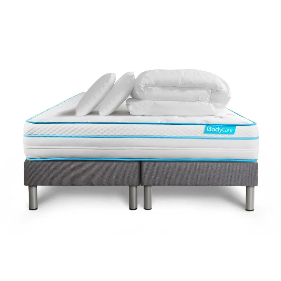 BODYCAREPack BODYZONE Ressorts ensaches, visco 5 zones Ultra epaisseur Couette,2 oreillers