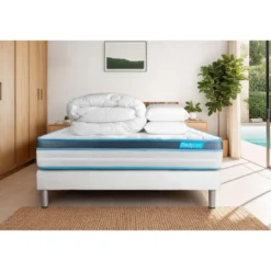 BODYCAREPack matelas BodyFit sommier kit blanc Couette et 2 oreillers