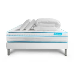 BODYCAREPack matelas BodyMax sommier kit blanc Couette et 2 oreillers