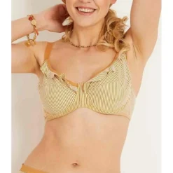 Brigitte BardotHaut de maillot de bain armatures Marron- ICONIQUE