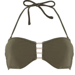 Brigitte BardotHaut de maillot bandeau kaki/or Monte Carlo BRIGITTE BARDOT-vert