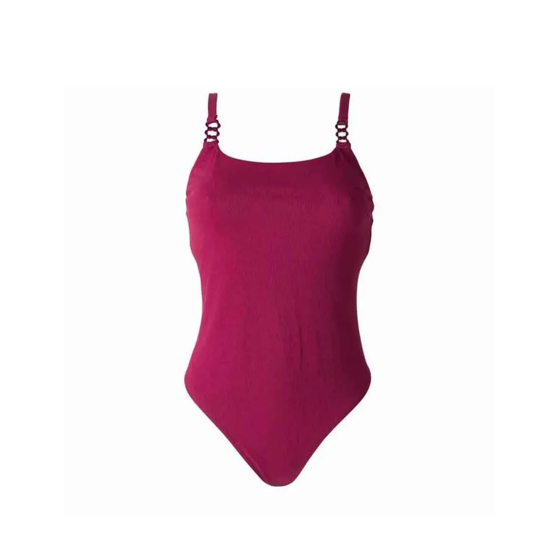 Brigitte BardotMaillot une pièce bordeau Hibiscus rouge