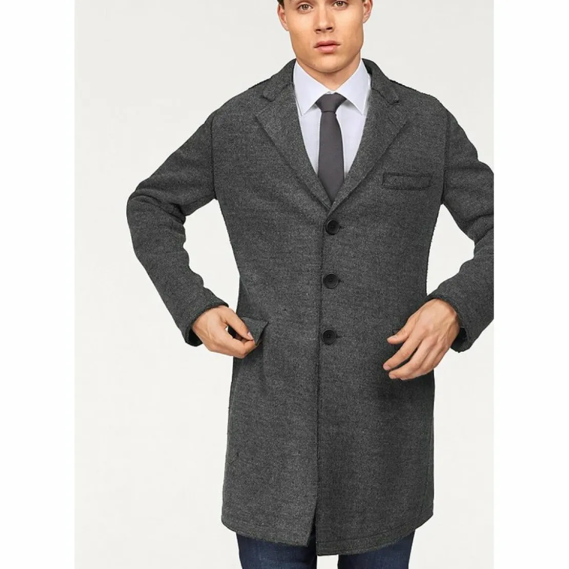 Bruno BananiManteau court homme Bruno Banani - Gris en laine