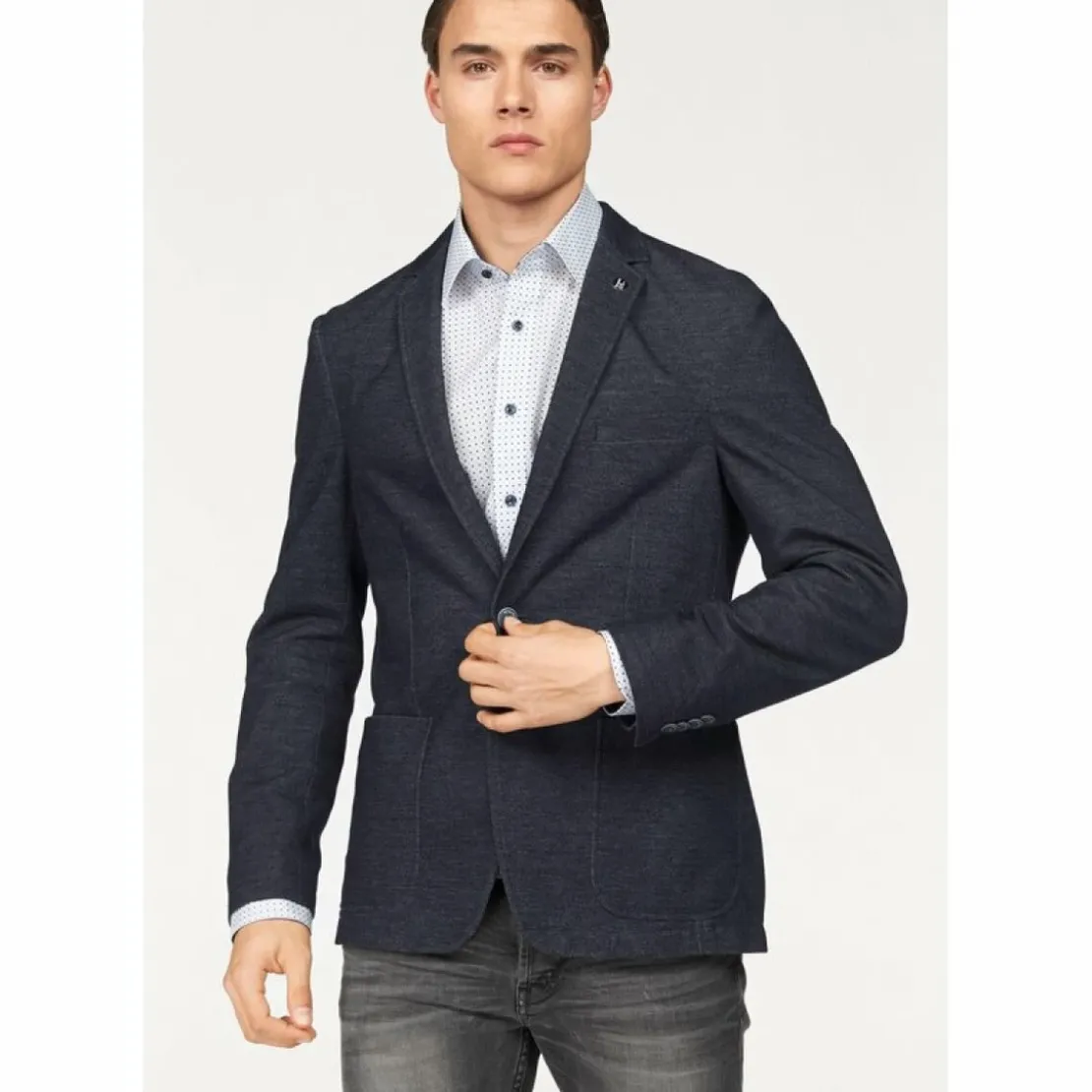 Bruno BananiVeste de costume en jersey aspect chiné homme bleu