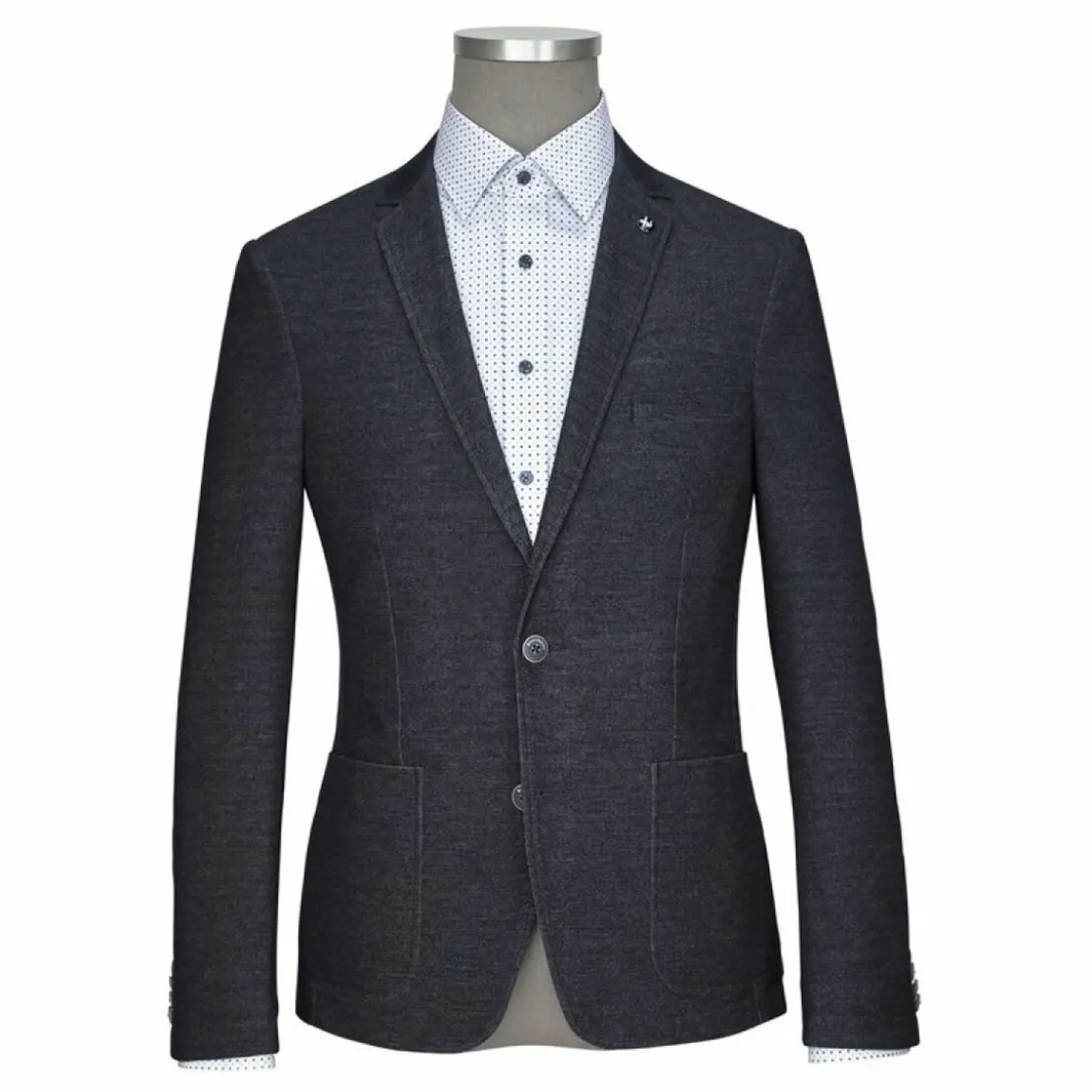 Bruno BananiVeste de costume en jersey aspect chiné homme bleu