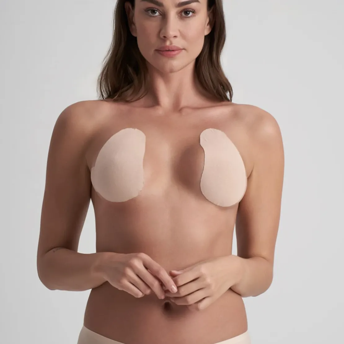 Bye BraPack de 3 paires de coques fines adhésives et cache tétons Beige Bye Bra en coton- TAPES