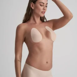 Bye BraPack de 3 paires de coques fines adhésives et cache tétons Beige Bye Bra en coton- TAPES