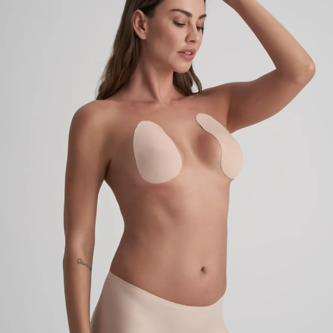 Bye BraPack de 3 paires de coques fines adhésives et cache tétons Beige Bye Bra en coton- TAPES