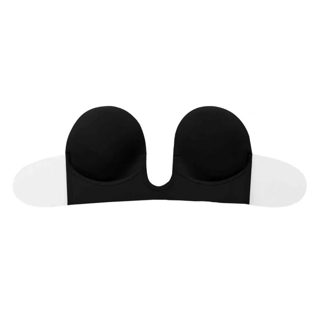 Bye BraSoutien-gorge bandeau adhésif dos nu et décolleté plongeant noir en tissu