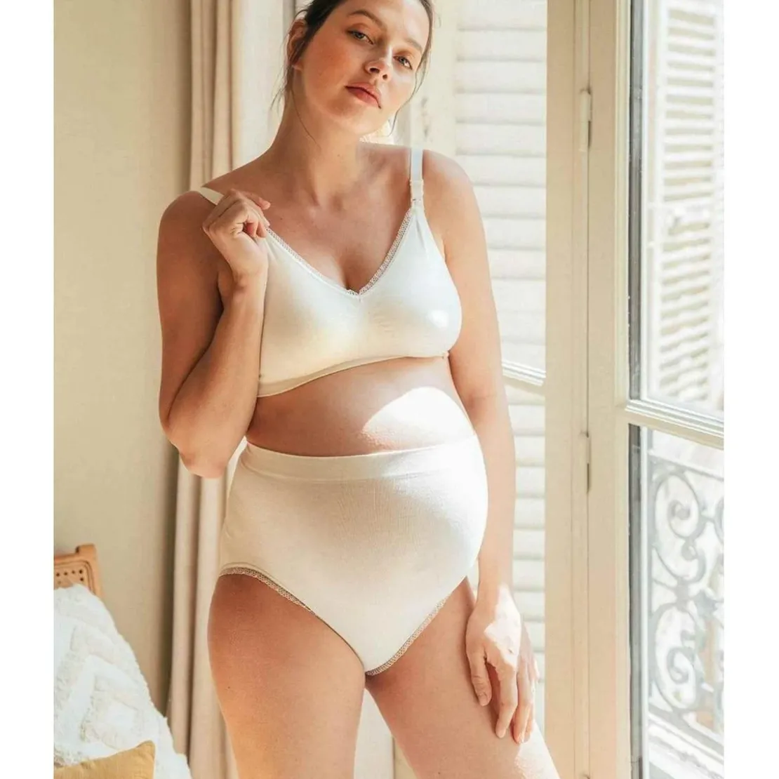 Cache CoeurCulotte de grossesse Blanc - Cache Coeur en coton- ORGANIC