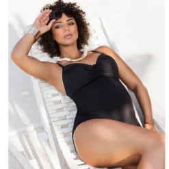 Cache Coeur MaillotMaillot de bain de grossesse une piece - noir- Monaco