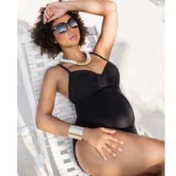 Cache Coeur MaillotMaillot de bain de grossesse une piece - noir- Monaco