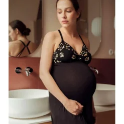 Cache CoeurNuisette de grossesse et d'allaitement Cache Coeur noire- CLEO