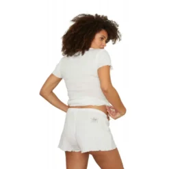 Cache CoeurShort de grossesse taille basse - Blanc - Cache Cœur Lingerie en coton bio- TROUSSEAU