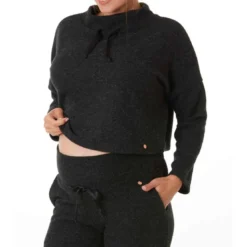 Cache CoeurSweat court maternité noir Cache Coeur Lingerieen viscose- SWEETHOME