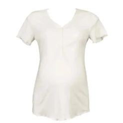 Cache CoeurT-shirt de grossesse et d'allaitement - Blanc - Cache Cœur Lingerie en coton bio- TROUSSEAU