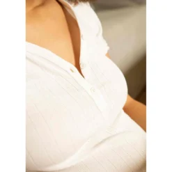 Cache CoeurT-shirt de grossesse et d'allaitement - Blanc - Cache Cœur Lingerie en coton bio- TROUSSEAU
