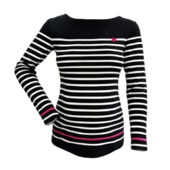 Cache CoeurT-shirt de grossesse marinière manches longues bleu Cache Coeur Lingerieen coton bio