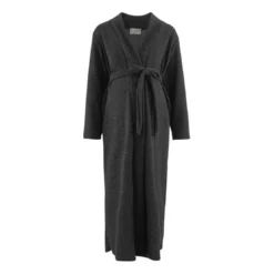 Cache CoeurVeste longue grossesse noire Cache Coeur Lingerieen viscose- SWEETHOME