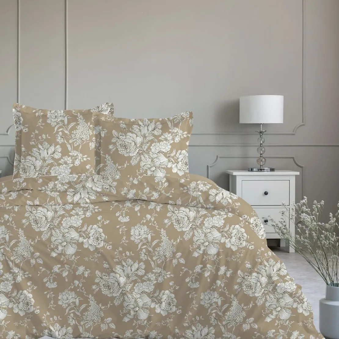 CalitexParure de lit Housse de couette +2Taies 240X220 VERSAILLES beige