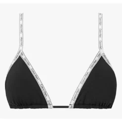 Calvin Klein UnderwearHaut de Maillot de Bain Triangle - Noir à bretelle blanc Calvin Klein Underwear