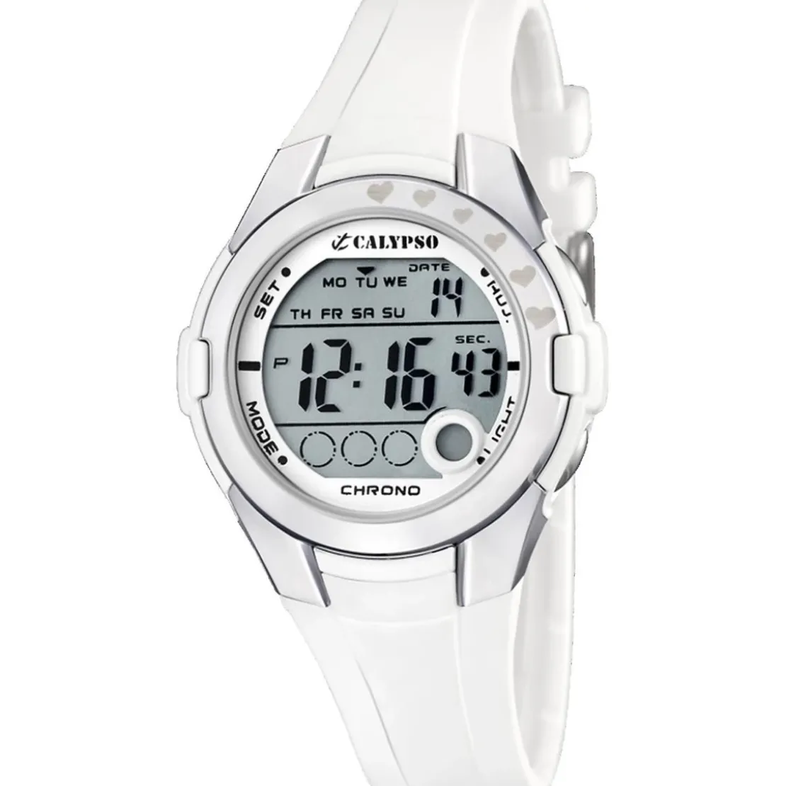CalypsoMontre Mixte Calypso Junior K5571-1 - Bracelet Silicone Blanc