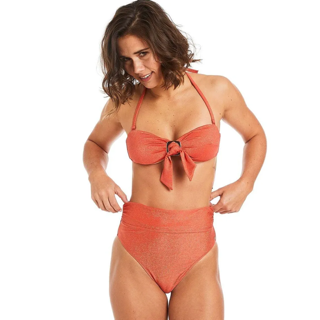 Camille Cerf x Pomm PoireHaut de maillot de bain bandeau orange Maui-Maui