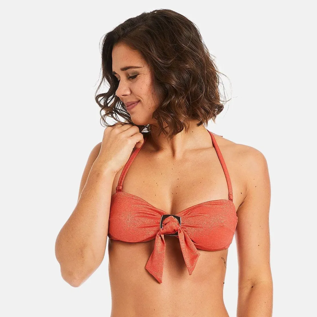 Camille Cerf x Pomm PoireHaut de maillot de bain bandeau orange Maui-Maui