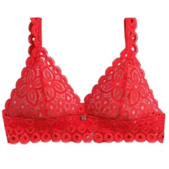 Camille Cerf x Pomm PoireSoutien-gorge triangle sans armatures coquelicot Intrépide-rouge