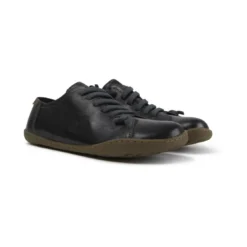 CamperBasket basse Peu noir en cuir
