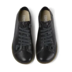 CamperBasket basse Peu noir en cuir