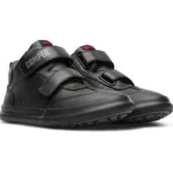 CamperBaskets montants enfant - Pursuit Kids noir en cuir