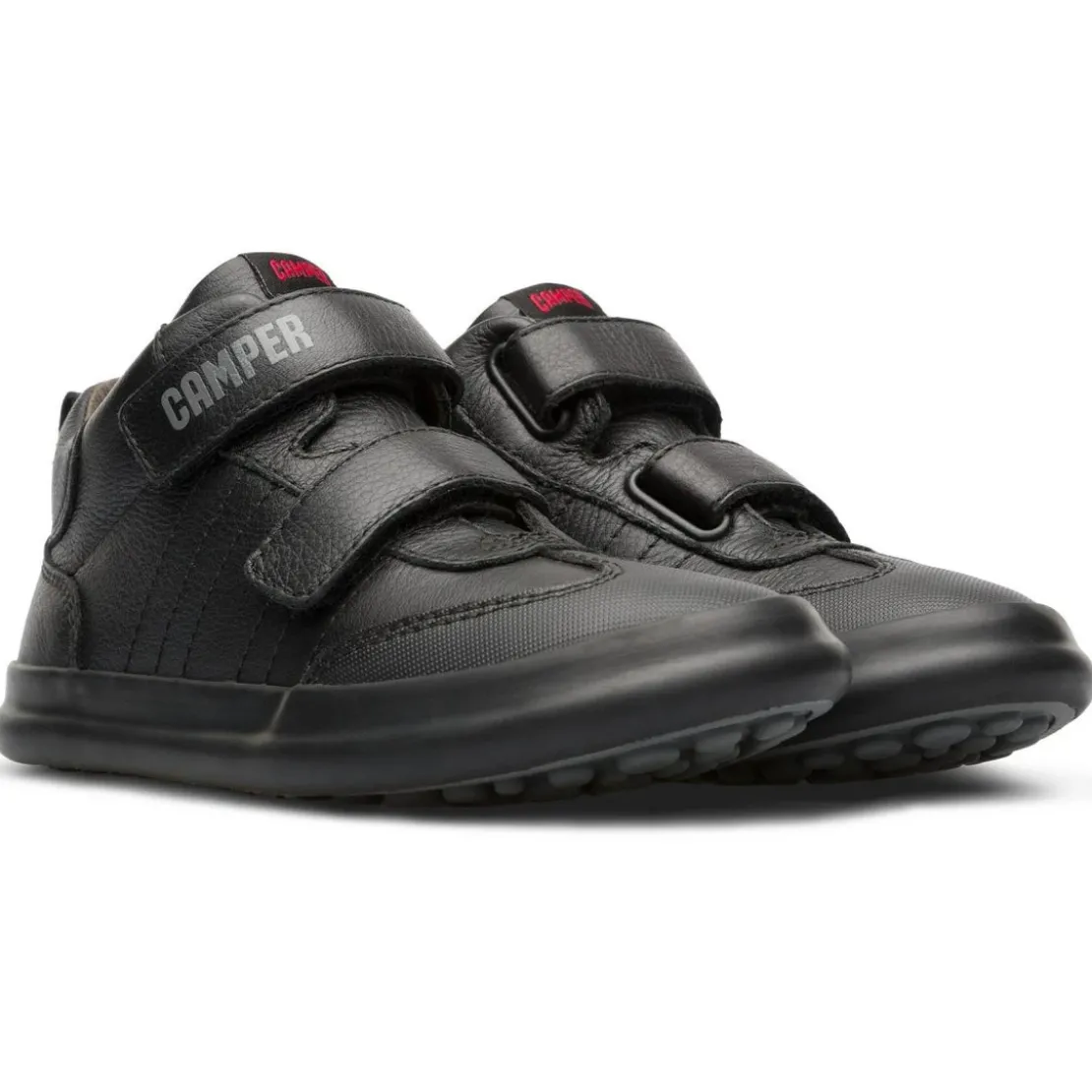 CamperBaskets montants enfant - Pursuit Kids noir en cuir