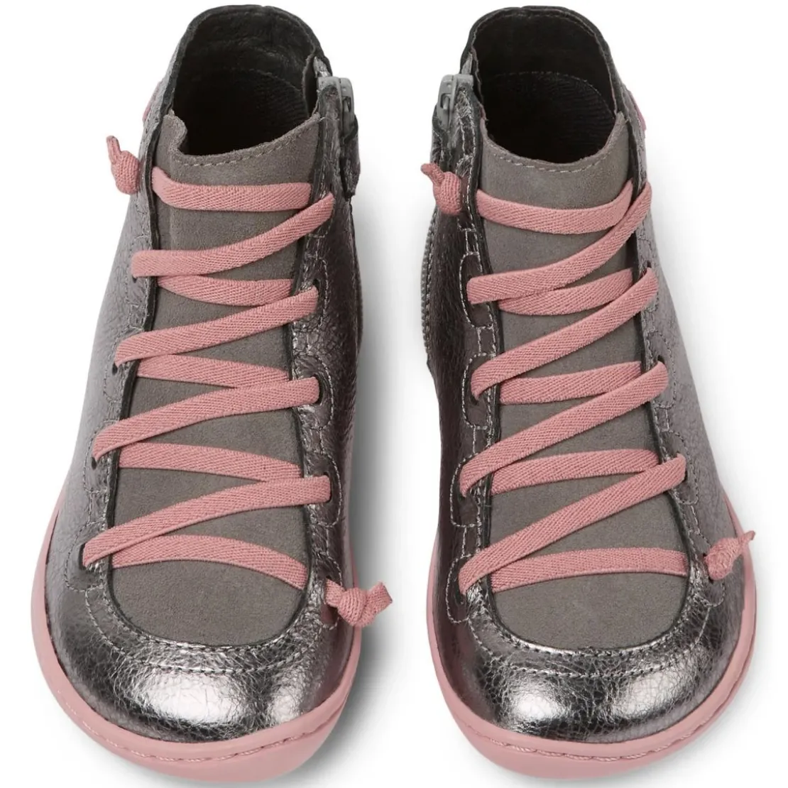 CamperBottines enfant - Peu Cami Kids argent en cuir