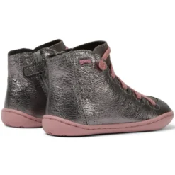 CamperBottines enfant - Peu Cami Kids argent en cuir