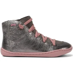 CamperBottines enfant - Peu Cami Kids argent en cuir