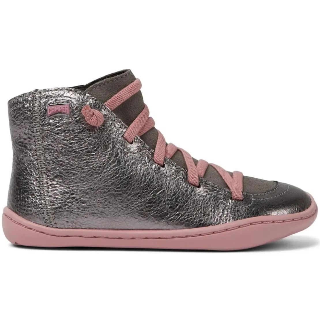 CamperBottines enfant - Peu Cami Kids argent en cuir