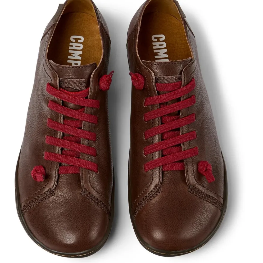 CamperChaussures Femme - Peu Cami marron foncé en cuir