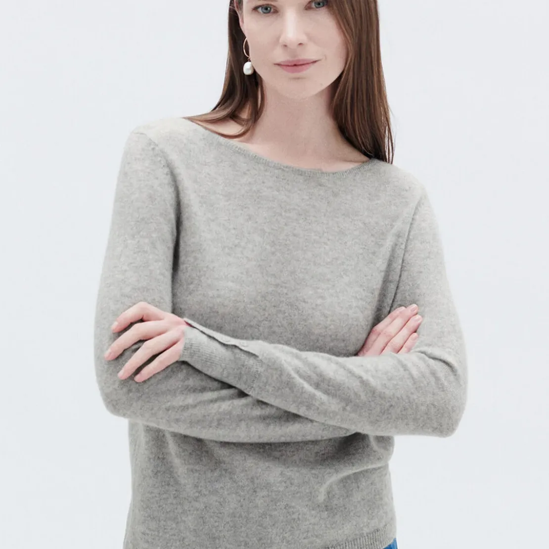 CarollPull femme gris en cachemire