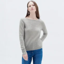 CarollPull femme gris en cachemire
