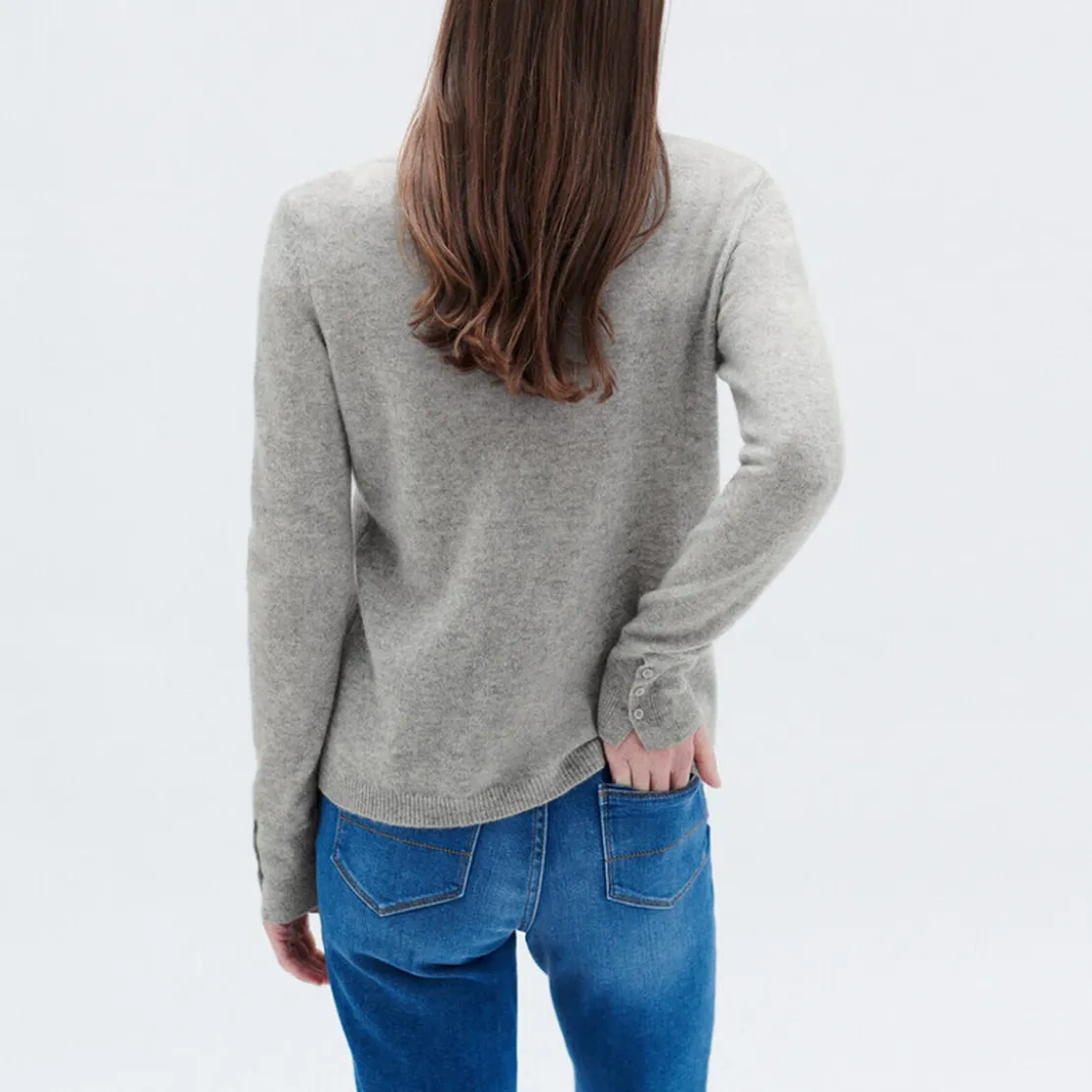 CarollPull femme gris en cachemire