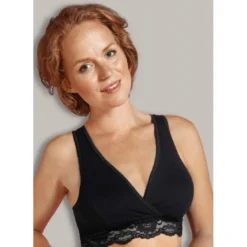 CarriwellSoutien-gorge de grossesse et allaitement cache-c?ur - Noir Carriwell en coton